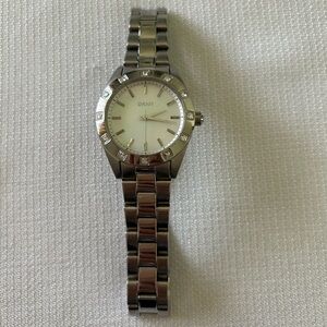 DKNY Silver Bracelet Watch with White Face